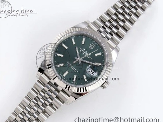 MiroTime 0305 TopPick DateJust 41 126334 C+F 1:1 Best Edition 904L Steel Green Dial on SS Jubilee Bracelet VR 1392